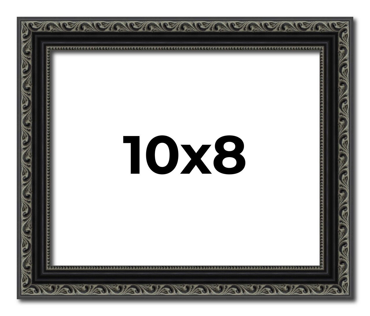 Photo Size Antique Black Picture Frame - UV Acrylic, Foam Board Backing, Hanging Hardware